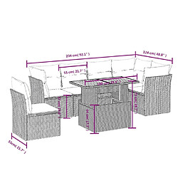 Avis Maison Chic Ensemble Tables et chaises d'extérieur 7pcs avec coussins,Salon de jardin noir résine tressée -GKD167492