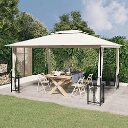 Maison Chic Tonnelle | Pergola avec parois et toit double 3x4 m Crème -GKD90843