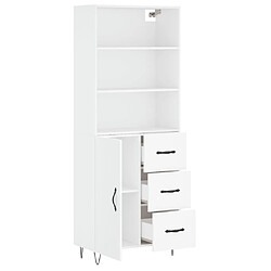 Avis vidaXL Buffet haut Blanc 69,5x34x180 cm Bois d'ingénierie