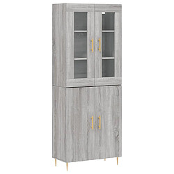 vidaXL Buffet haut Sonoma gris 69,5x34x180 cm Bois d'ingénierie