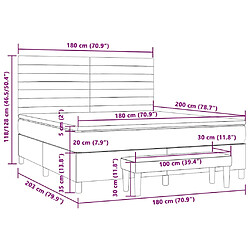 Acheter vidaXL Sommier à lattes de lit matelas LED Taupe 180x200 cm Tissu