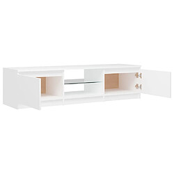 Acheter Maison Chic Meubles TV avec lumières LED - Banc TV pour salon blanc 140x40x35,5 cm -MN64483