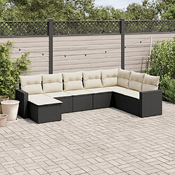 Maison Chic Salon de jardin 8 pcs avec coussins | Ensemble de Table et chaises | Mobilier d'Extérieur noir résine tressée -GKD56262