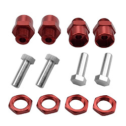 Conversion De L'adaptateur De Moyeu Hexagonal De Roue De 12mm à 17mm Pour Voiture Rouge 1/10 RC