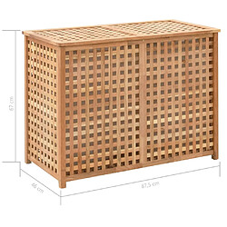 vidaXL Coffre à linge 87,5x46x67 cm Bois de noyer massif pas cher