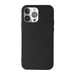 Coque en TPU + PU texture en fibre de carbone noir pour votre Apple iPhone 13 Pro 6.1 pouces