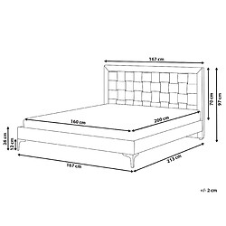 Avis Beliani Lit double en velours vert 160 x 200 cm LIMOUX