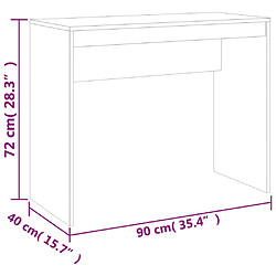 Acheter Helloshop26 Bureau table poste de travail meuble d'ordinateur informatique étude chêne 90 x 40 x 72 cm bois d'ingénierie brun 02_0023626