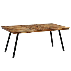 vidaXL Table à manger Teck recyclé et acier 180x90x76 cm