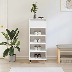 Maison Chic Armoire à Chaussures,Meuble de Rangement à Chaussures Blanc brillant 40x36x105cm Bois ingénierie -MN72733