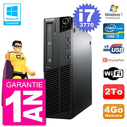 PC Lenovo ThinkCentre M82 SFF i7-3770 RAM 4Go Disque Dur 2To Graveur DVD Wifi W7 - Occasion