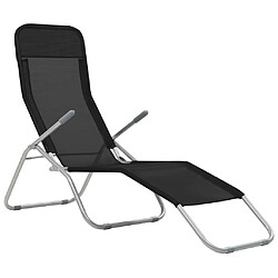 vidaXL Chaises longues pliables lot de 2 Textilène Noir