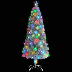 vidaXL Arbre de Noël artificiel pré-éclairé blanc 180 cm fibre optique