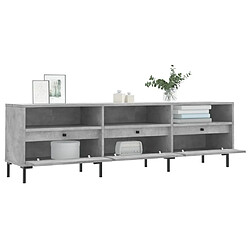 Acheter Maison Chic Meuble TV scandinave - Banc TV pour salon gris béton 150x30x44,5 cm bois d'ingénierie -MN24220