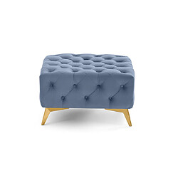 Lisa Design Camden - pouf chesterfield en velours - pieds en métal doré