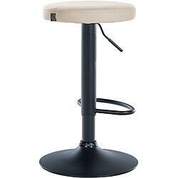 Avis Decoshop26 Lot de 2 tabourets de bar design simple avec assise en synthétique crème et cadre métal noir TDB10685