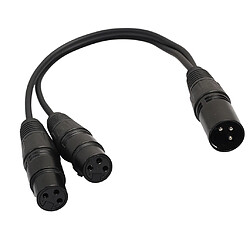 2x Y Séparateur Câble XLR Microphone Connecteur Corde Mâle À 2 Femêlle 1 ft