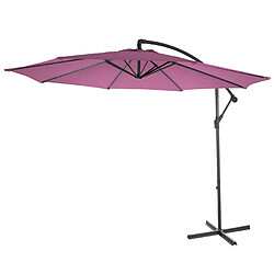 Decoshop26 Parasol déporté protection solaire Ø 3m inclinable polyester/acier 11kg rouge lavande sans support 04_0000945