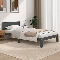 vidaXL Cadre de lit sans matelas bois massif de pin gris 100x200 cm