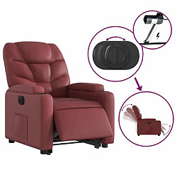 Maison Chic Fauteuil Relax pour salon, Fauteuil inclinable électrique rouge bordeaux similicuir -GKD96386 pas cher