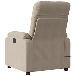 Avis vidaXL Fauteuil inclinable de massage taupe tissu microfibre