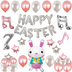 Wewoo Joyeuses Pâques Lapin Motif Paques Vacances Alphabétiques Ornement Ballons (Argent)