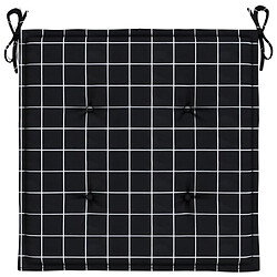 Acheter vidaXL Coussins de chaise de jardin lot de 4 motif à carreaux noir