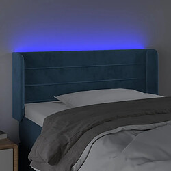 Avis vidaXL Tête de lit à LED Bleu foncé 83x16x78/88 cm Velours