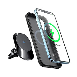 Chrono Chargeur de voiture magnétique sans fil, support de voiture pour smartphone avec ventilation automatique pour tableau de bord, support de téléphone à charge rapide sans fil 15 W compatible avec les appareils Apple MagSafe, iPhone 13 12 mini Pro Max ProMax