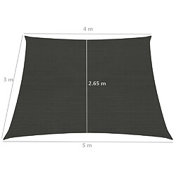 Avis Helloshop26 Voile d'ombrage trapèze 4/5 x 3 m - Anthracite