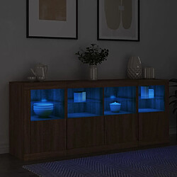 Acheter Maison Chic Commode Buffet - Meuble de rangement avec lumières LED chêne marron 163x37x67 cm -GKD57612