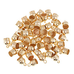 50pcs bouchon de fin de bouchon en plastique bricolage diy cuir cordon conclusions bijoux or