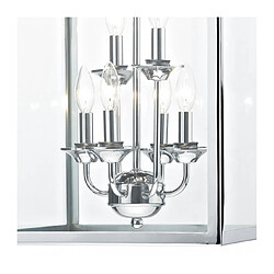 Acheter Luminaire Center Suspension Senator chrome poli et verre 6 ampoules