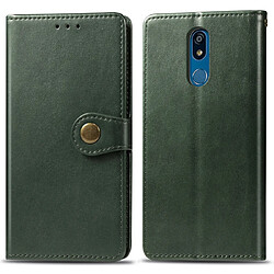 Wewoo Housse Coque Etui en cuir de couleur unie avec boucle pour téléphone mobile et de protection portable cadre photo et emplacement carteporte-monnaie et support LG K40 Vert