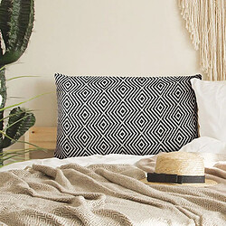 Thedecofactory ESCAPADE - Coussin ethnique motif ikat naturel et noir 60x40