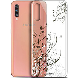 Caseink Coque Pour Samsung Galaxy A70 (6.7 ) [Gel HD Collection Love Saint Valentin Design Hearts Flowers - Souple - Ultra Fin - Imprimé en France]