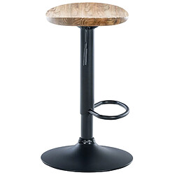 Decoshop26 Tabouret de bar avec assise en bois massif clair repose-pieds design industriel TDB10576