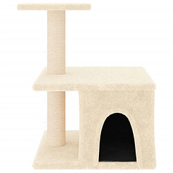 Helloshop26 Arbre à chat meuble tour grimper jouet grattage grattoir escalade plateforme avec griffoirs en sisal 48 cm crème 02_0022514