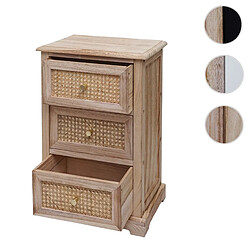 Mendler Commode HWC-K87, armoire à tiroirs, bois rotin 63x40x28cm ~ couleur naturelle