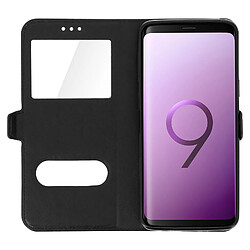 Avis Avizar Housse Samsung Galaxy S9 Etui Double Fenêtre Coque Silicone Gel - Noir