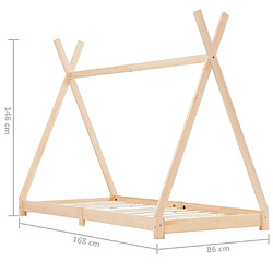 vidaXL Cadre de lit d'enfant Bois de pin massif 80x160 cm pas cher