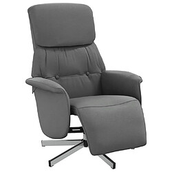 vidaXL Fauteuil inclinable avec repose-pieds gris foncé tissu