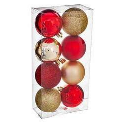 Lot de 8 Boules de Noël Colorama 7cm Rouge & Or