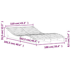 vidaXL Chaise longue 205x110x31,5 cm bois massif de douglas pas cher