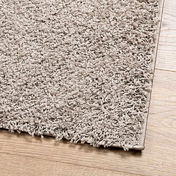 Avis vidaXL Tapis shaggy PAMPLONA poils longs moderne beige 120x120 cm