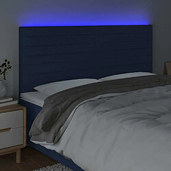 Avis Maison Chic Tête de lit scandinave à LED,meuble de chambre Bleu 160x5x118/128 cm Tissu -MN53609