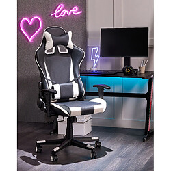 Beliani Chaise de bureau Cuir PU Blanc GAMER