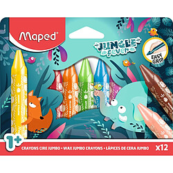 Maped 12 Crayon cire Maxi Jungle Fever