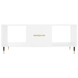 Maison Chic Table basse,Table Console Table d'appoint, Table pour salon Blanc brillant 102x50x40 cm Bois d'ingénierie -MN46827 pas cher