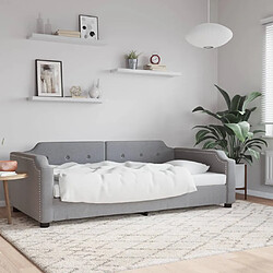 vidaXL Lit de repos sans matelas gris clair 90x190 cm tissu